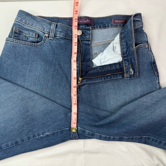 Gloria Vanderbilt Amanda Straight Leg High Rise Blue Jeans Size 12 - Picture 8 of 9